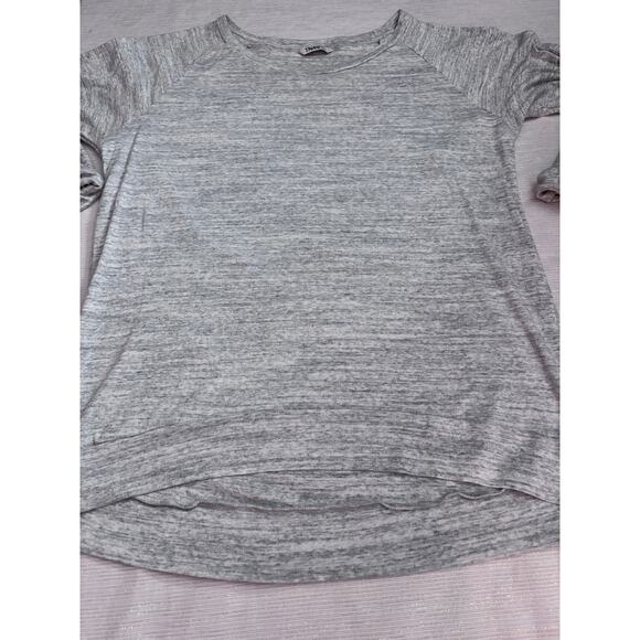 TNA Ladies Large Heather Gray Boat Neck Lightweight Athletic Top Off Shoulder - Picture 8 of 12